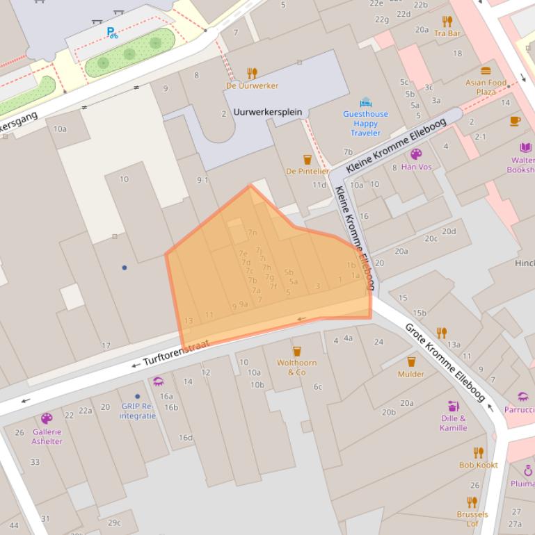 Kaart van postcodegebied 9712BL.