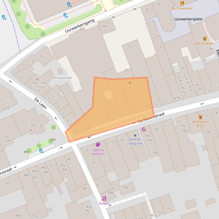 Kaart van postcodegebied 9712BM.