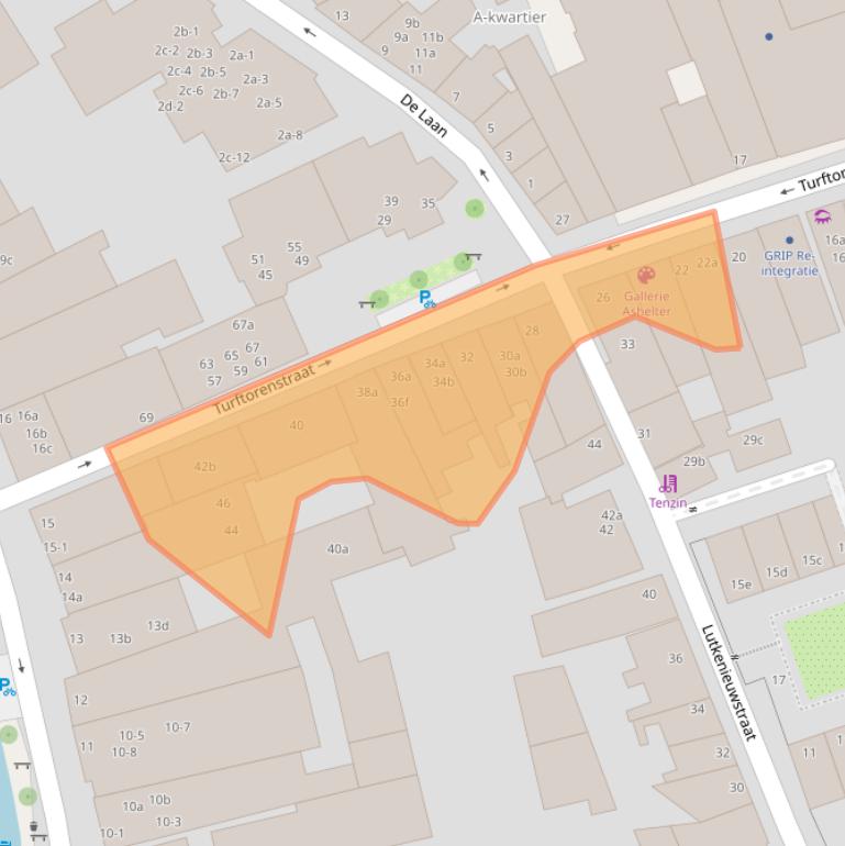 Kaart van postcodegebied 9712BR.