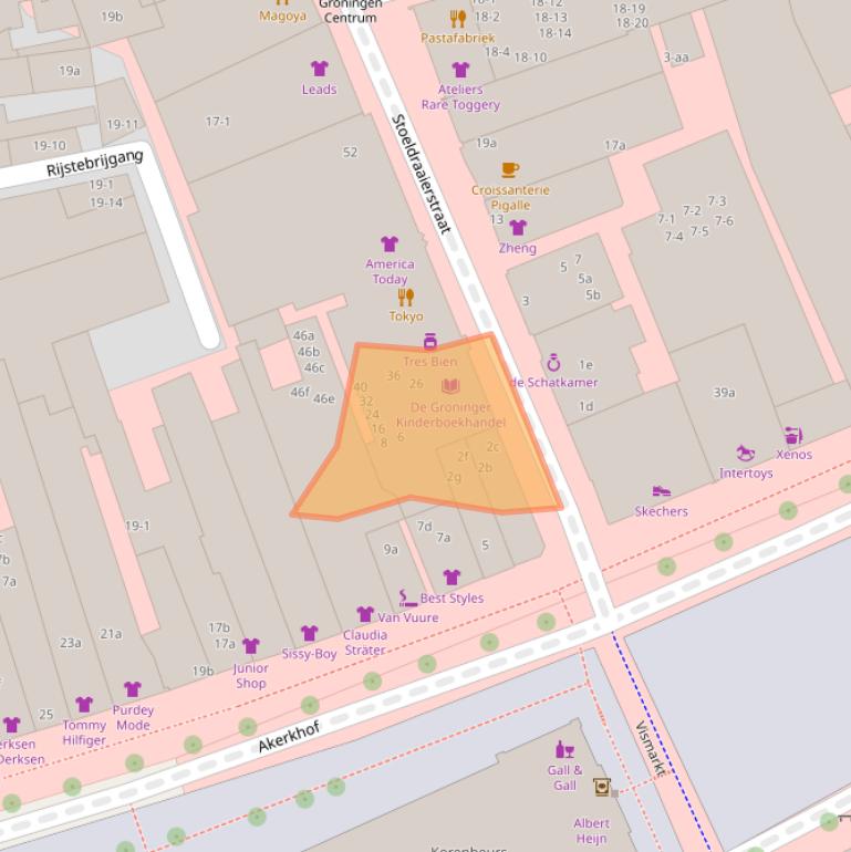 Kaart van postcodegebied 9712BW.