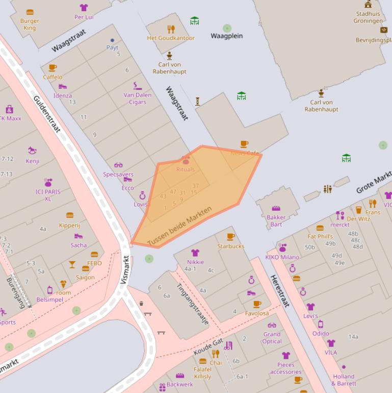 Kaart van postcodegebied 9712CC.