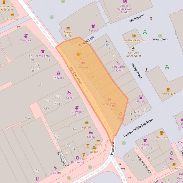 Kaart van postcodegebied 9712CD.