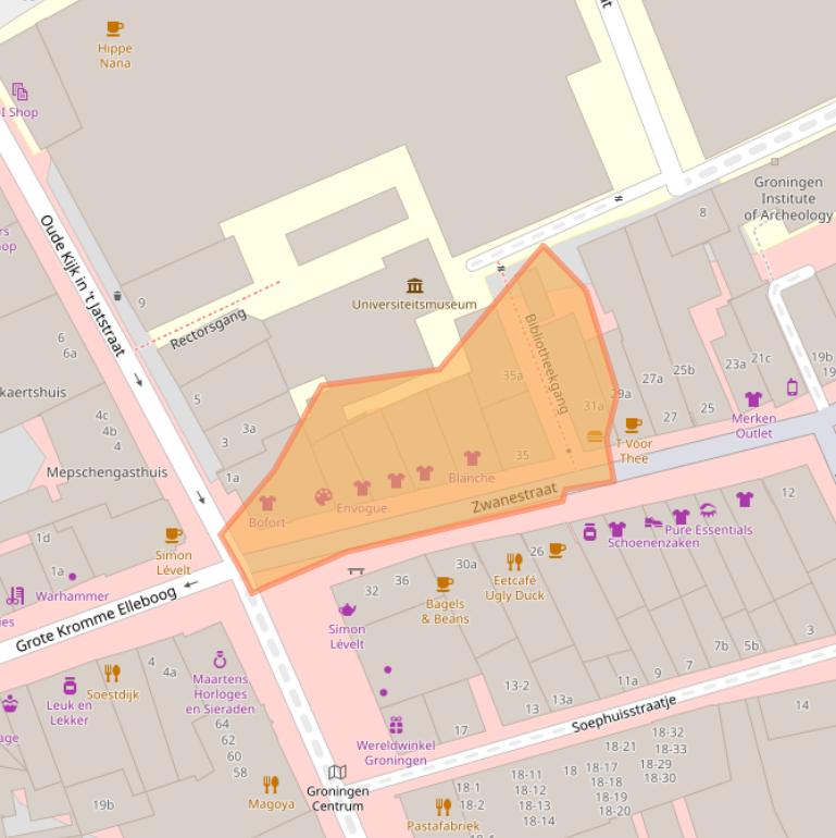 Kaart van postcodegebied 9712CK.