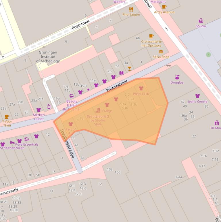 Kaart van postcodegebied 9712CL.