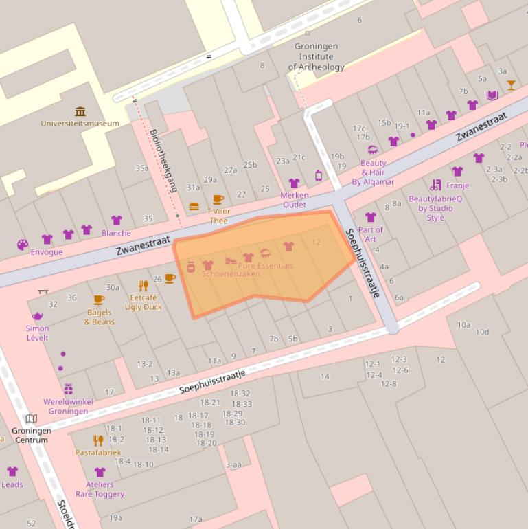 Kaart van postcodegebied 9712CM.