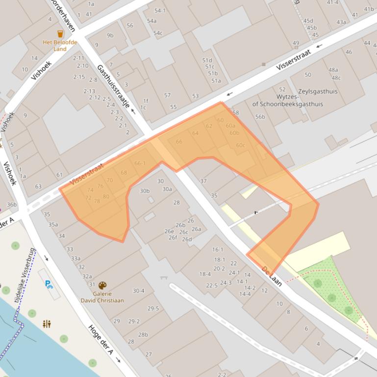 Kaart van postcodegebied 9712CZ.