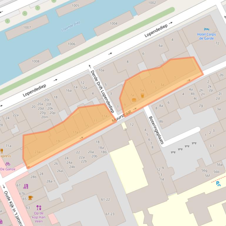 Kaart van postcodegebied 9712EM.