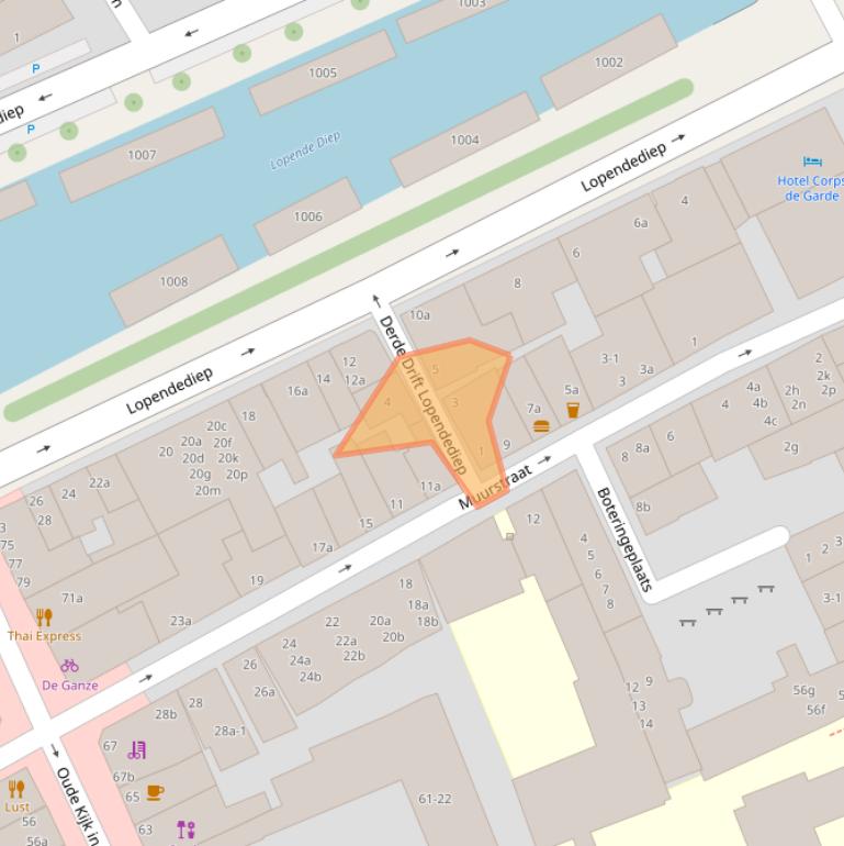 Kaart van postcodegebied 9712EP.