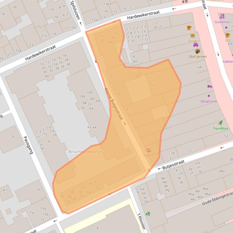 Kaart van postcodegebied 9712EX.