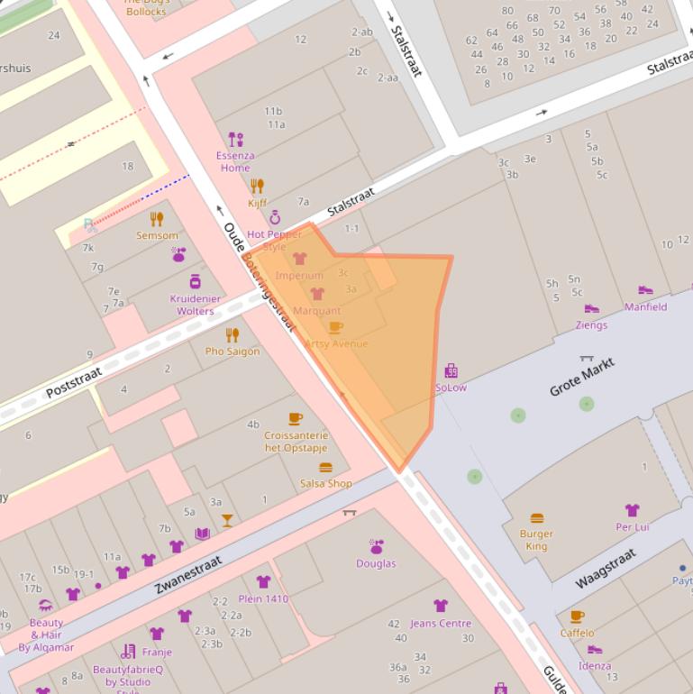 Kaart van postcodegebied 9712GA.