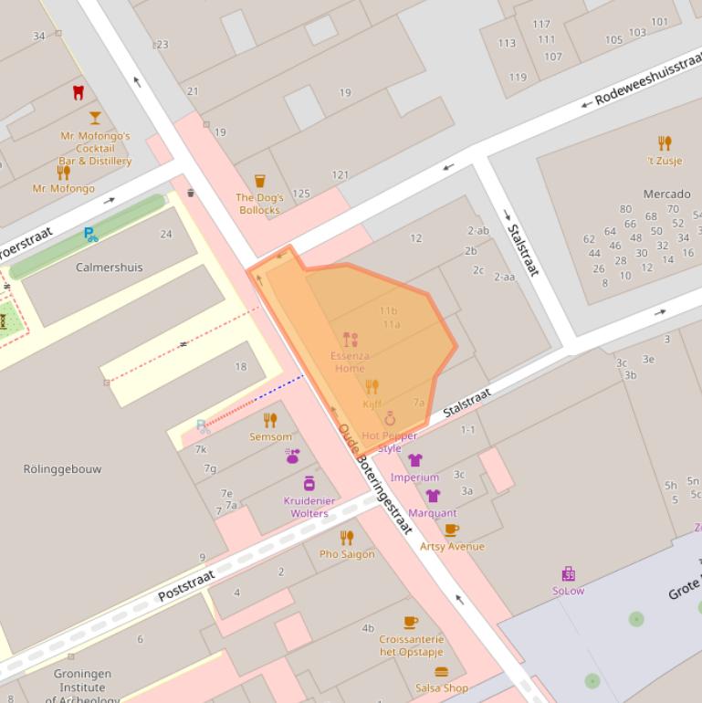 Kaart van postcodegebied 9712GB.