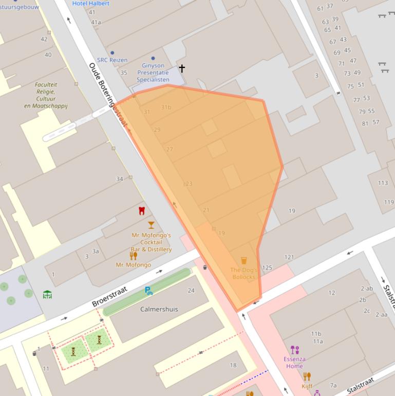 Kaart van postcodegebied 9712GC.