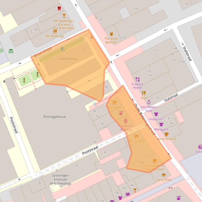 Kaart van postcodegebied 9712GH.