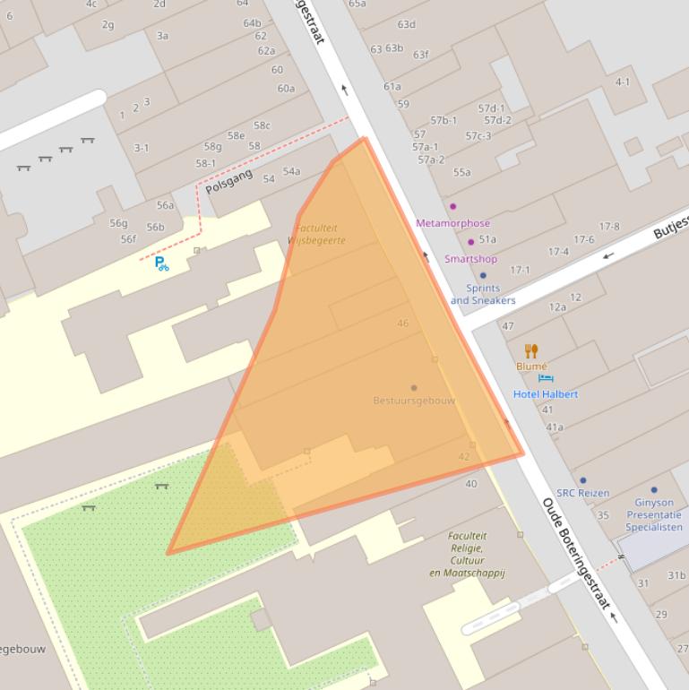 Kaart van postcodegebied 9712GL.