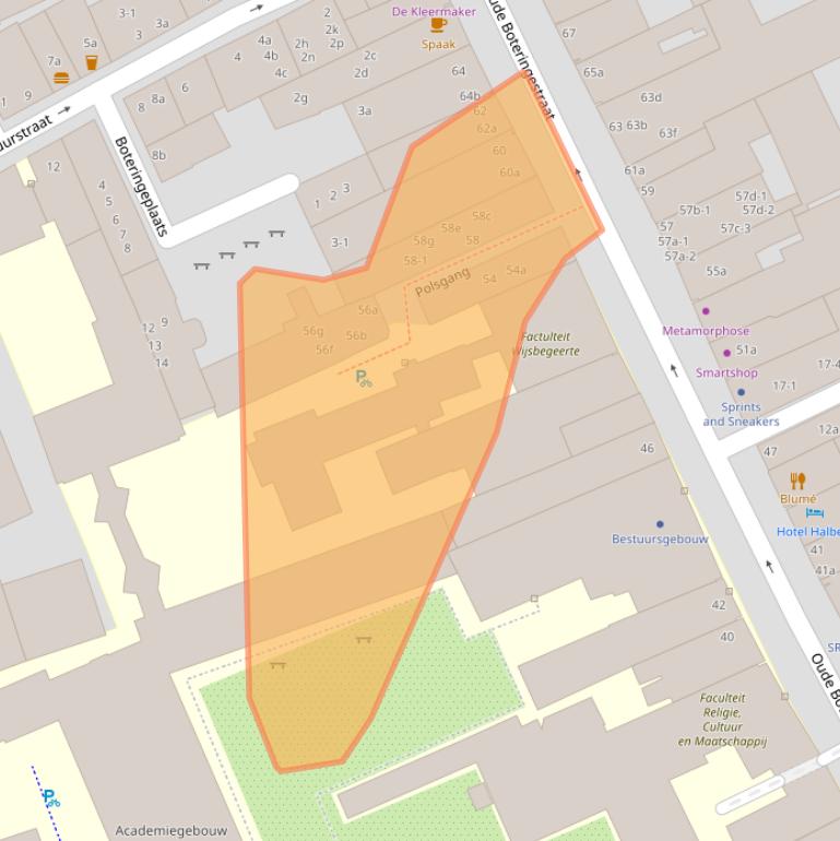 Kaart van postcodegebied 9712GM.