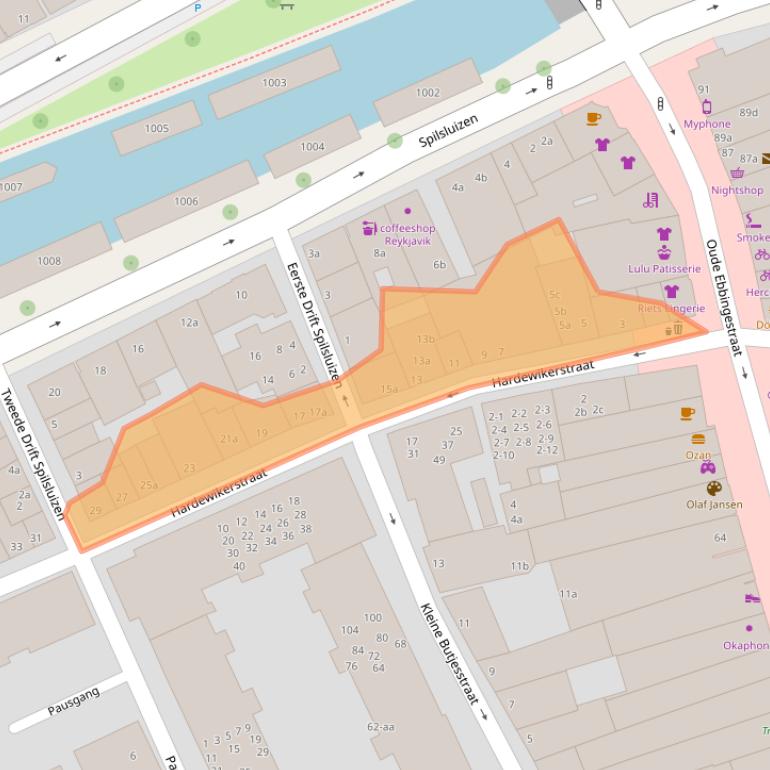 Kaart van postcodegebied 9712GR.