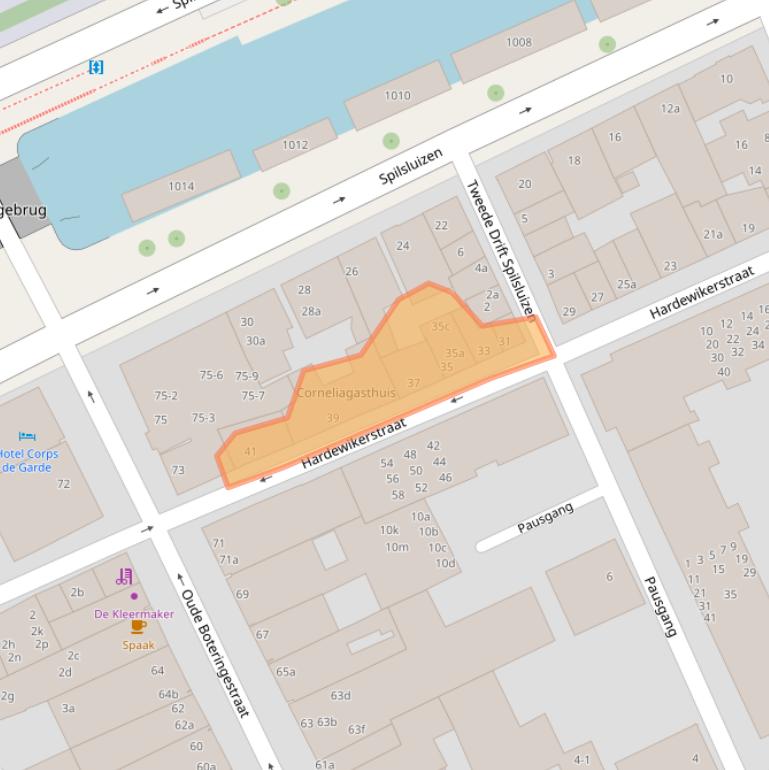 Kaart van postcodegebied 9712GS.