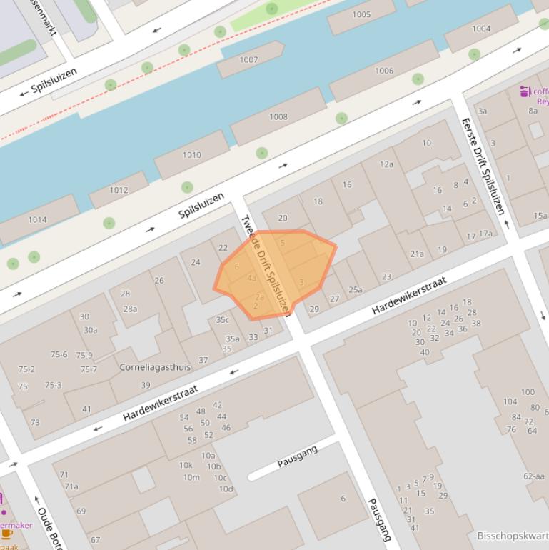 Kaart van postcodegebied 9712GV.