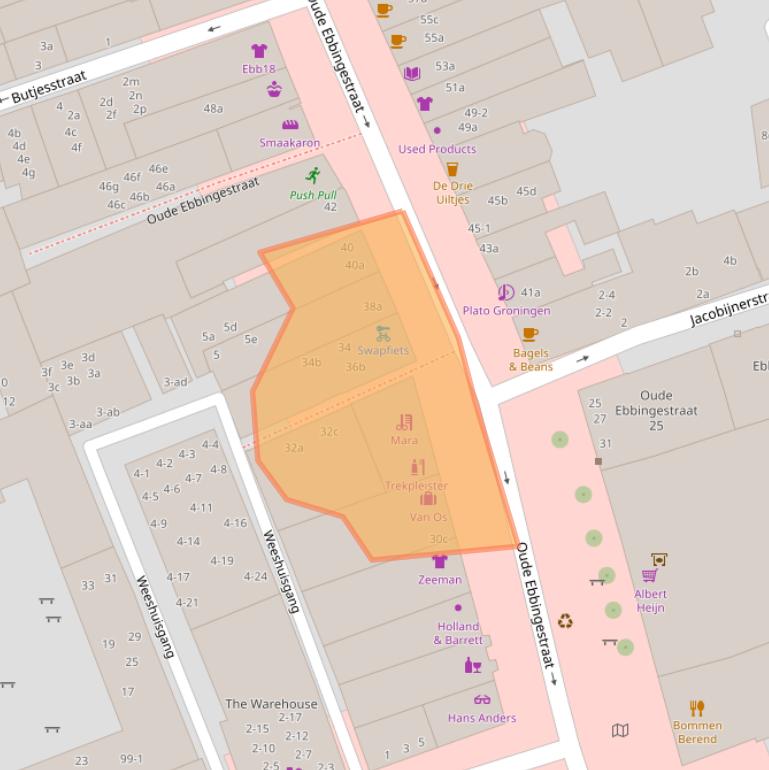 Kaart van postcodegebied 9712HK.