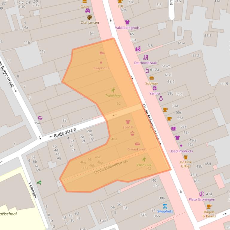 Kaart van postcodegebied 9712HL.