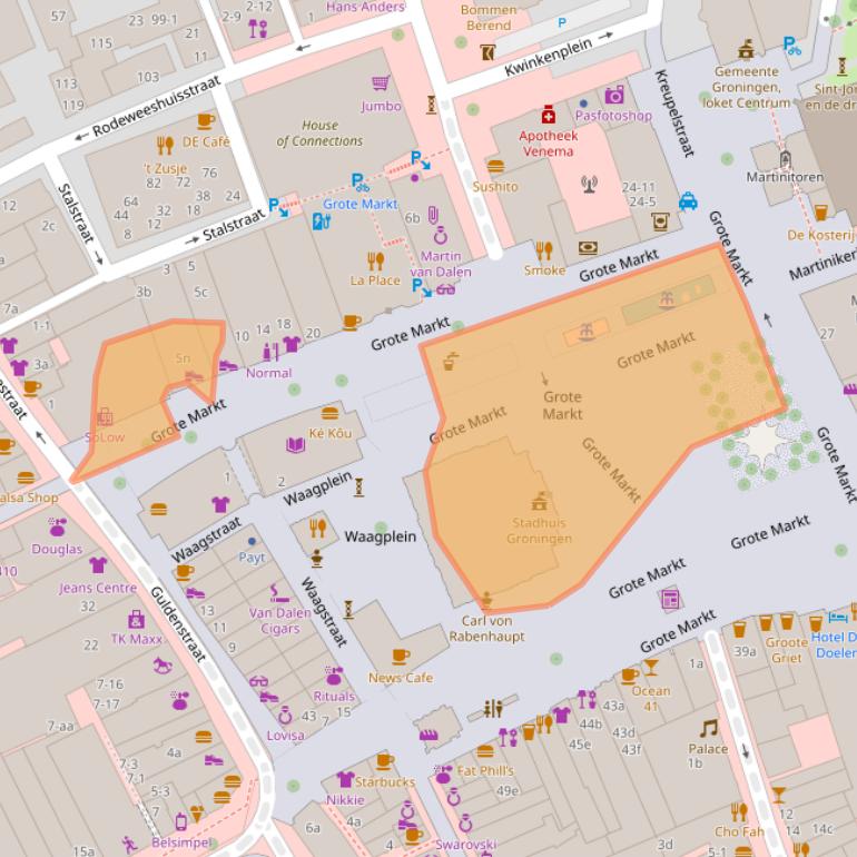 Kaart van postcodegebied 9712HN.