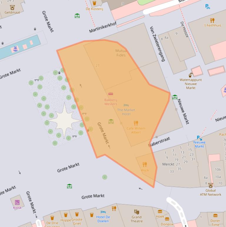 Kaart van postcodegebied 9712HS.