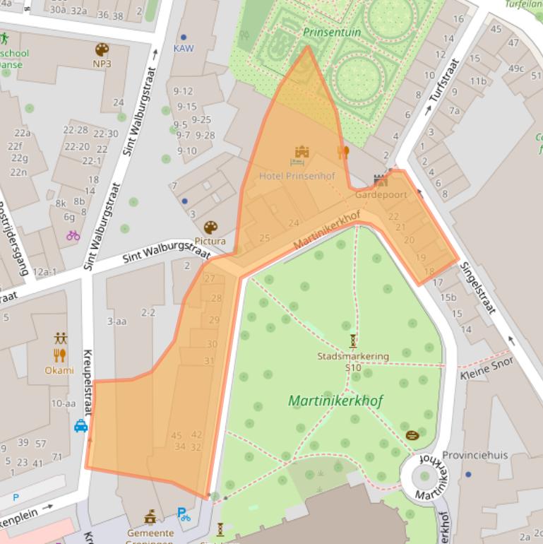 Kaart van postcodegebied 9712JH.