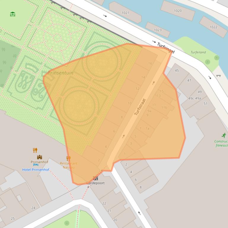 Kaart van postcodegebied 9712JK.