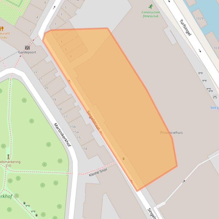 Kaart van postcodegebied 9712JL.