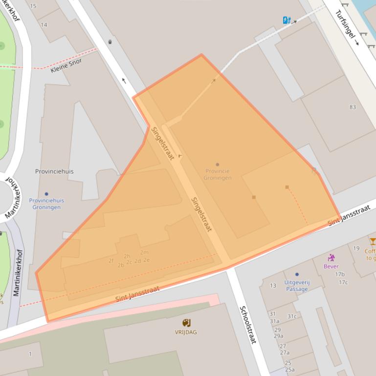 Kaart van postcodegebied 9712JN.