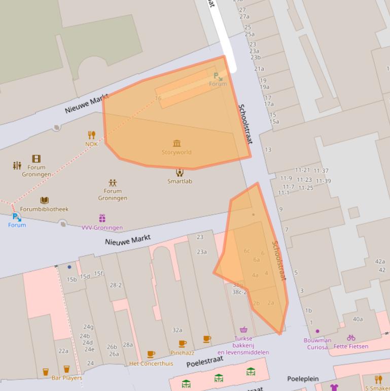 Kaart van postcodegebied 9712JS.