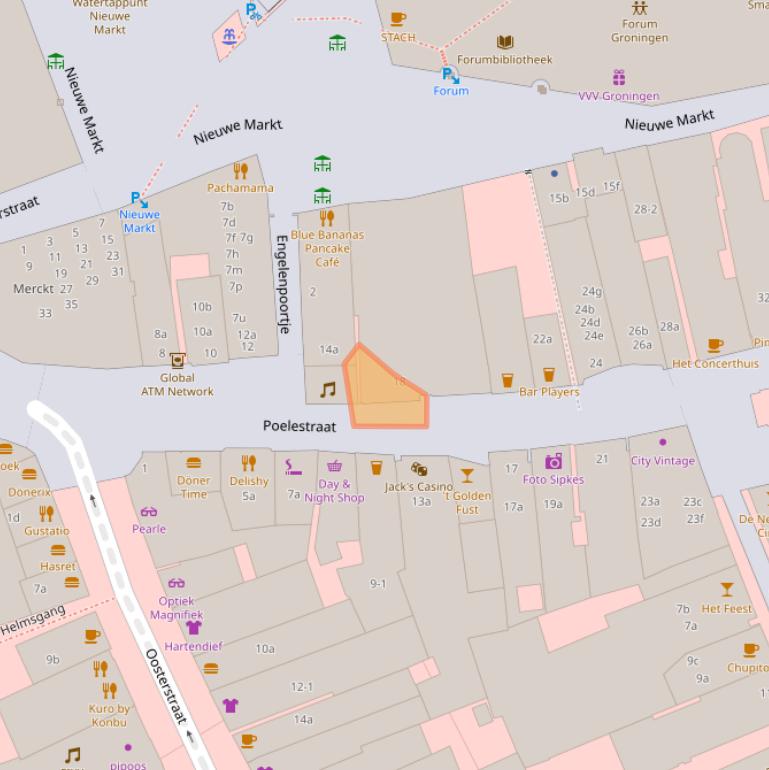 Kaart van postcodegebied 9712JV.