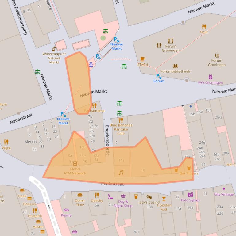 Kaart van postcodegebied 9712KA.