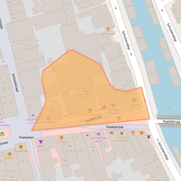 Kaart van postcodegebied 9712KC.