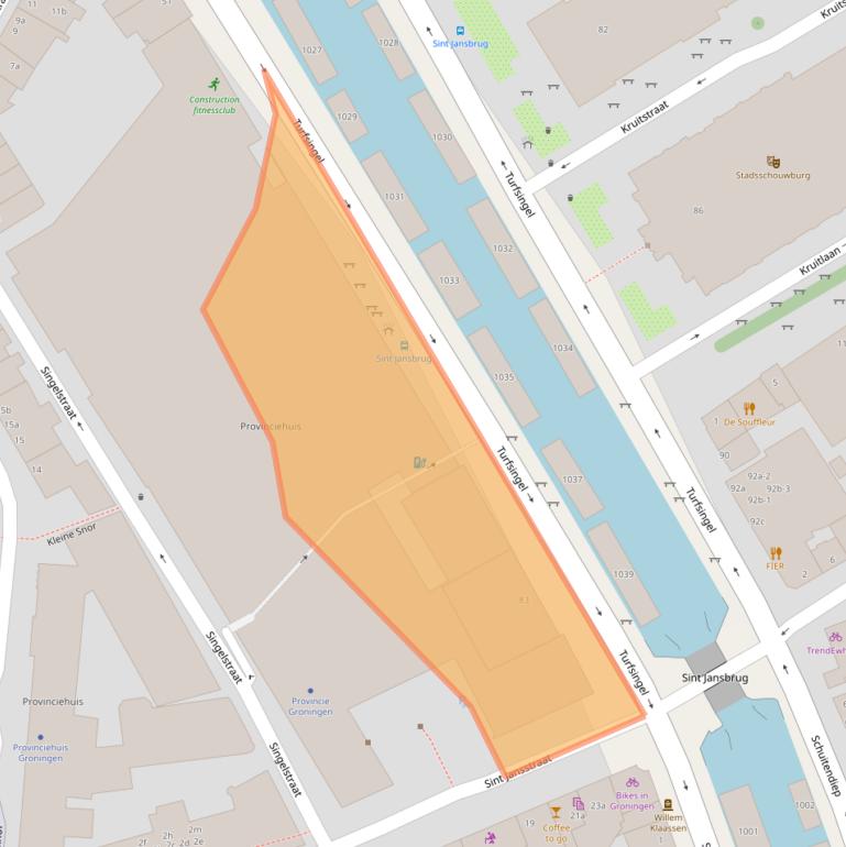 Kaart van postcodegebied 9712KL.