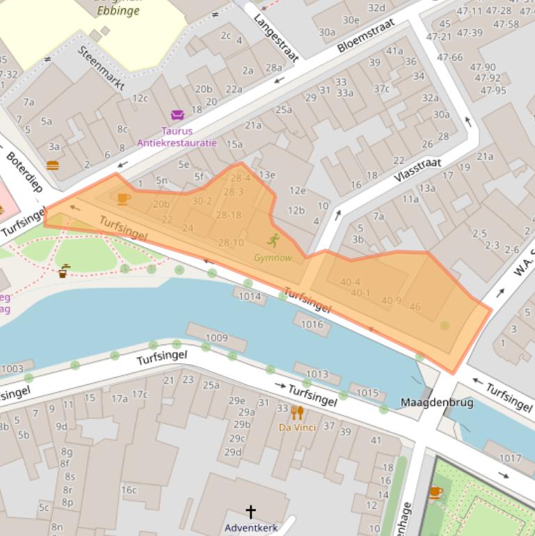 Kaart van postcodegebied 9712KR.