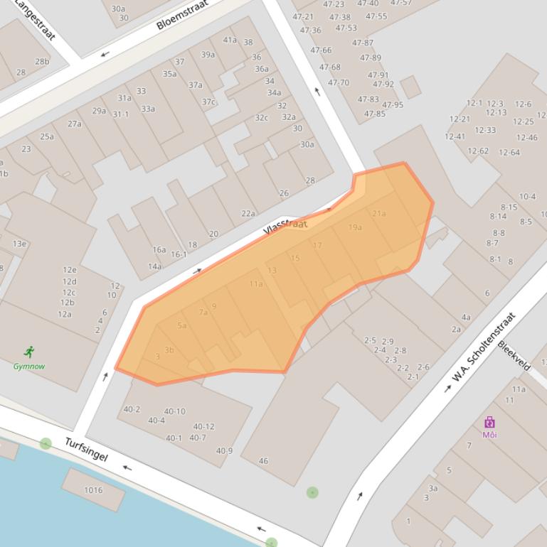 Kaart van postcodegebied 9712KS.