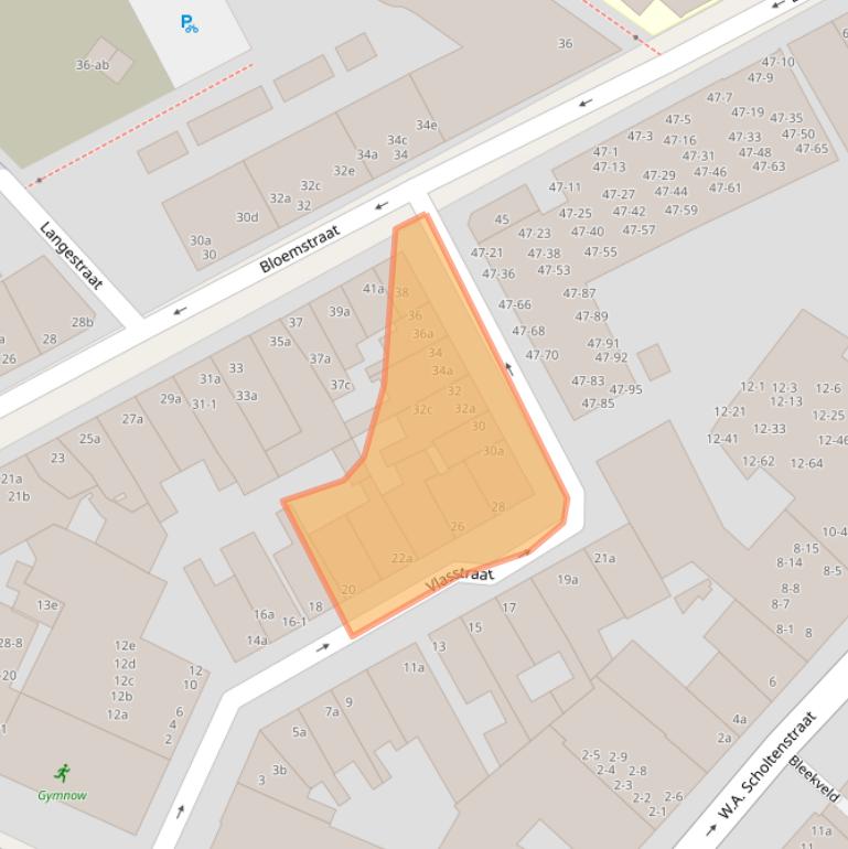 Kaart van postcodegebied 9712KV.