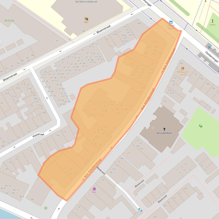 Kaart van postcodegebied 9712KW.