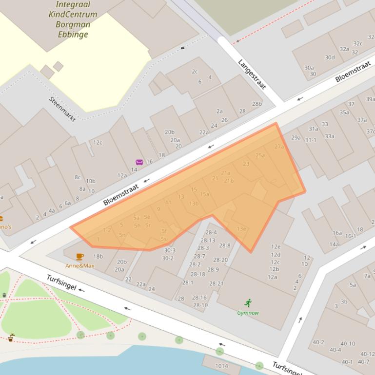 Kaart van postcodegebied 9712LA.