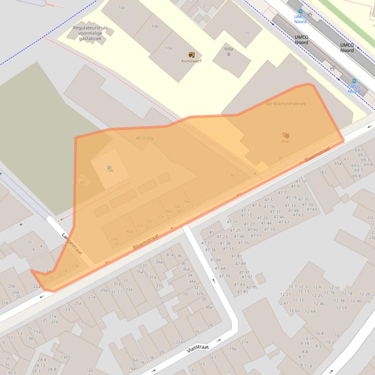 Kaart van postcodegebied 9712LE.