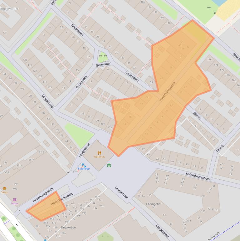 Kaart van postcodegebied 9712LG.