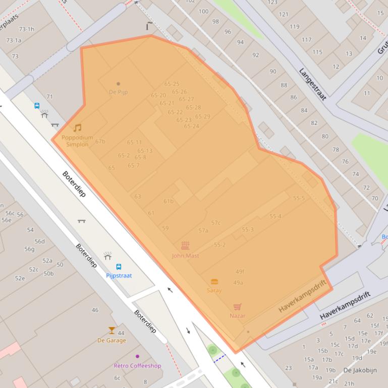 Kaart van postcodegebied 9712LK.