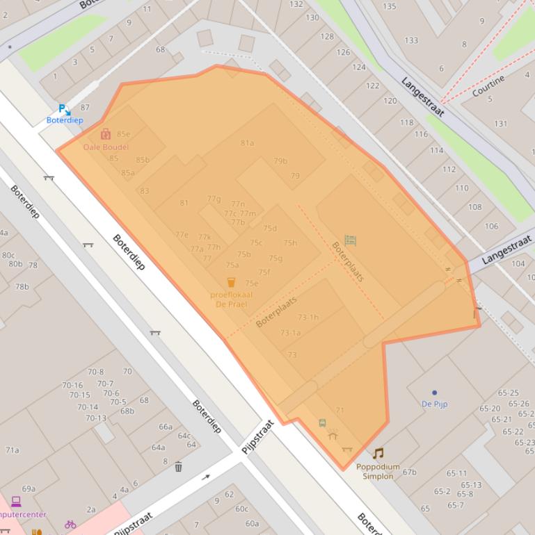 Kaart van postcodegebied 9712LL.