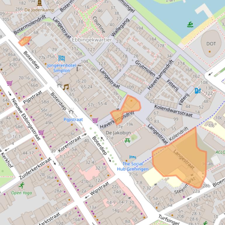 Kaart van postcodegebied 9712LT.