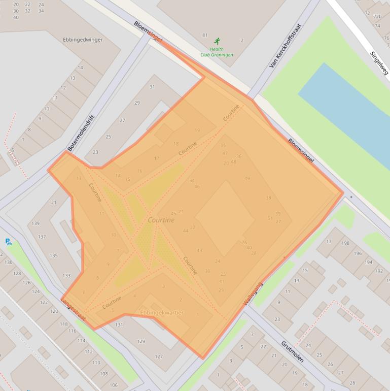 Kaart van postcodegebied 9712ME.