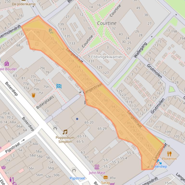 Kaart van postcodegebied 9712MG.