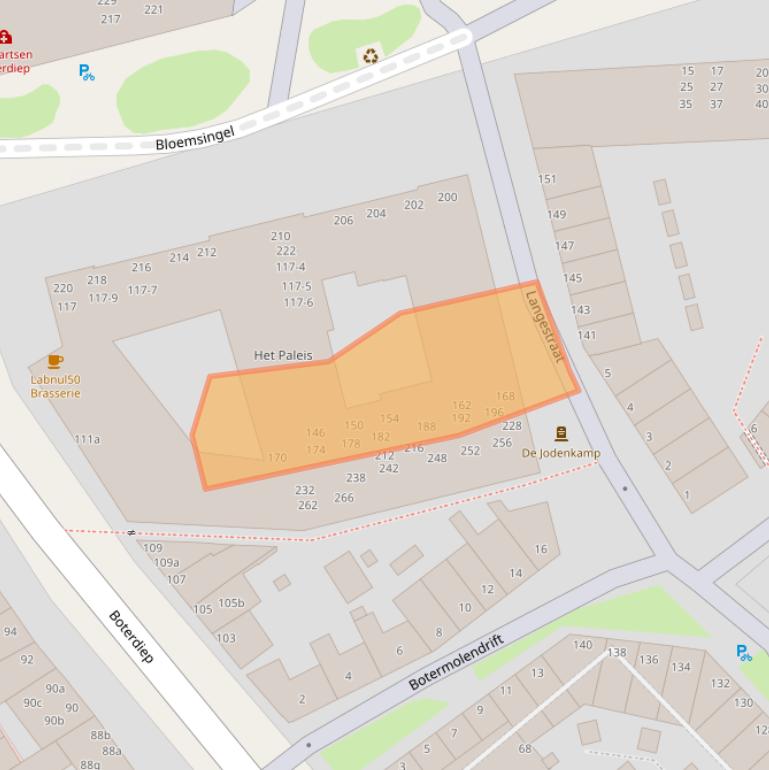 Kaart van postcodegebied 9712MH.