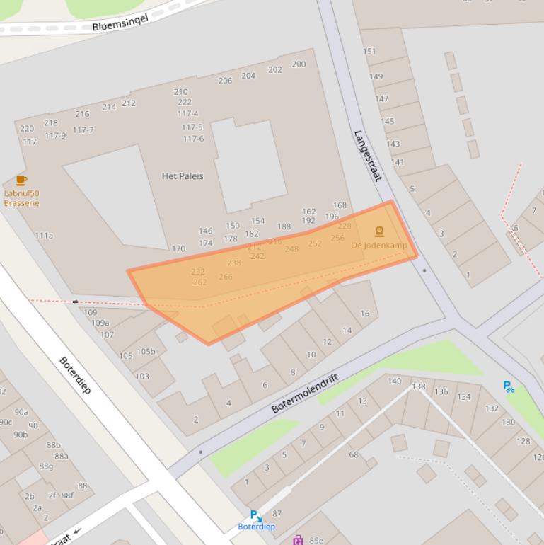 Kaart van postcodegebied 9712MJ.