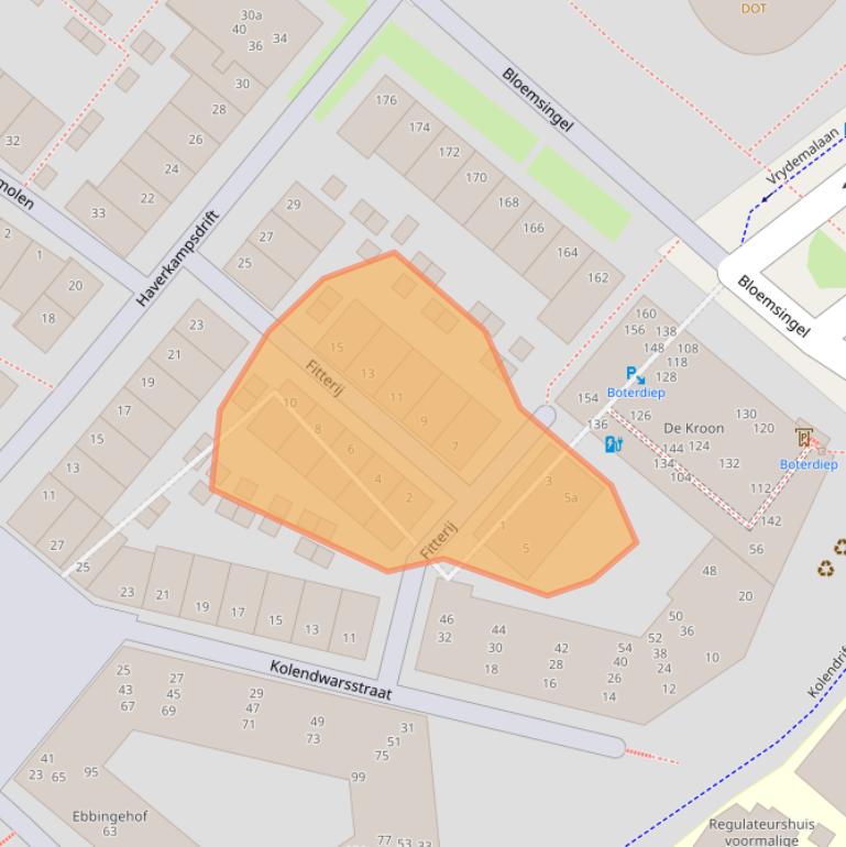 Kaart van postcodegebied 9712MS.